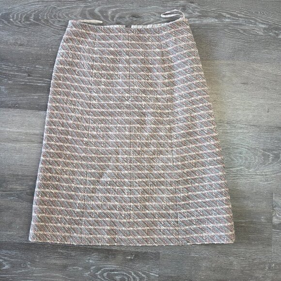 CHANEL Dresses & Skirts - Authentic Chanel Tweed Skirt Gold Hardware FR 36 Beige w/ Official COA